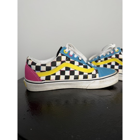 Vans Old Skool Pink/Blue/Checkerboard - Mens‎ 6.5 Women's 8 Color Shift 90s 80s - Picture 5 of 10